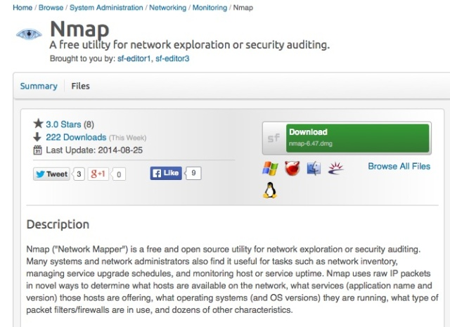 Example of a repo on SourceForge. Notice how the main call-to-action is a download button, rather than a clone button.