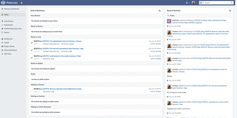 Screenshot of Phabricator
